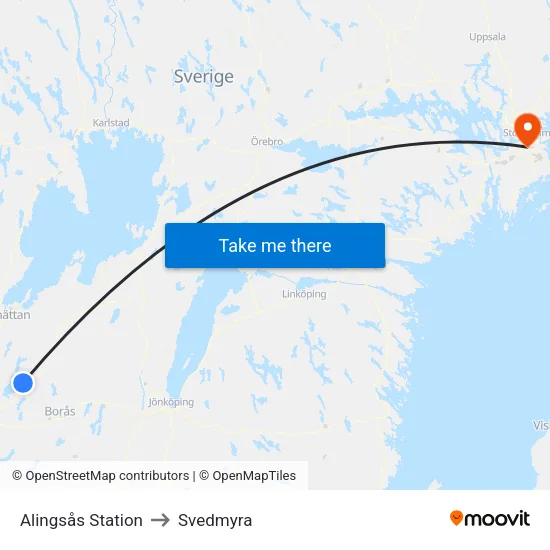 Alingsås Station to Svedmyra map