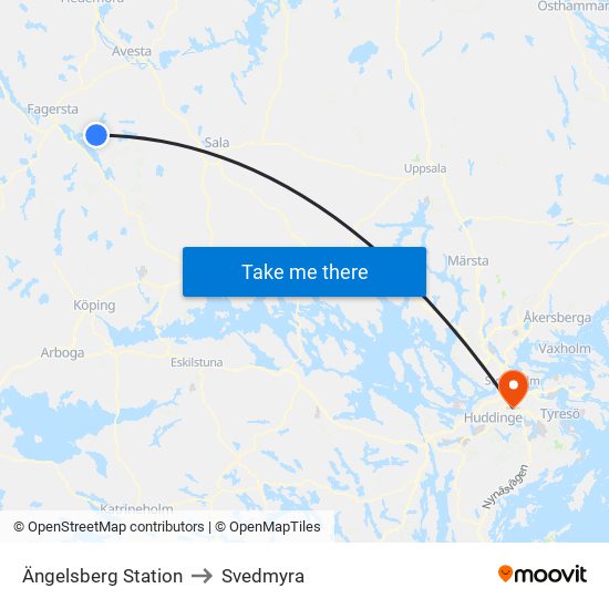 Ängelsberg Station to Svedmyra map