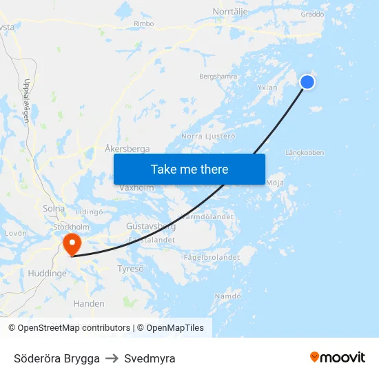 Söderöra Brygga to Svedmyra map