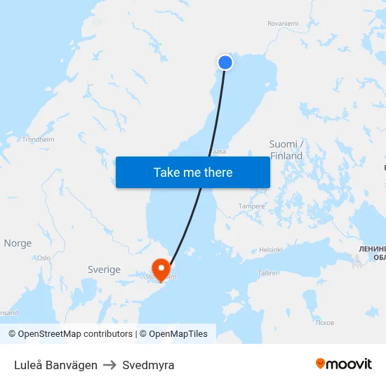 Luleå Banvägen to Svedmyra map