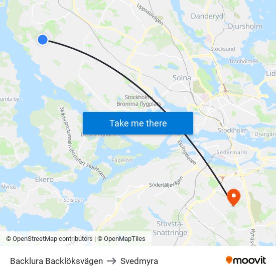 Backlura Backlöksvägen to Svedmyra map