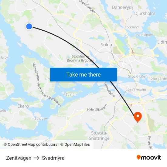 Zenitvägen to Svedmyra map