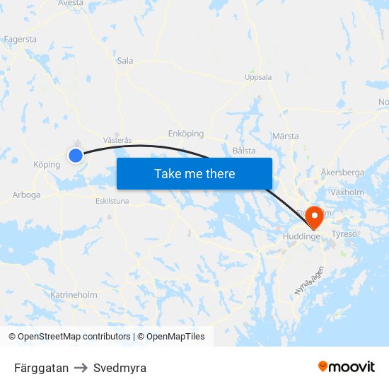 Färggatan to Svedmyra map