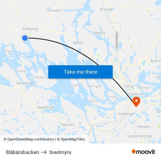 Blåbärsbacken to Svedmyra map