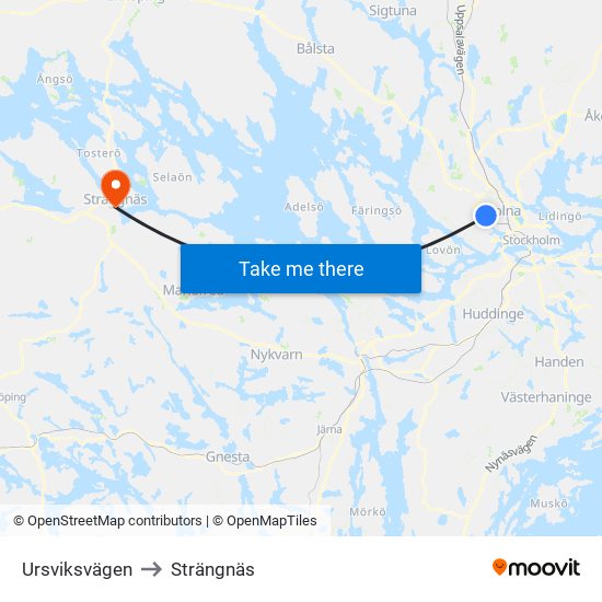 Ursviksvägen to Strängnäs map