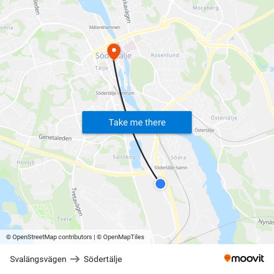 Svalängsvägen to Södertälje map