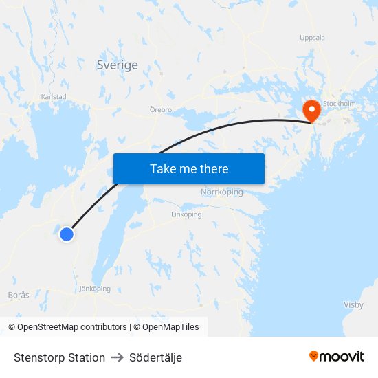 Stenstorp Station to Södertälje map