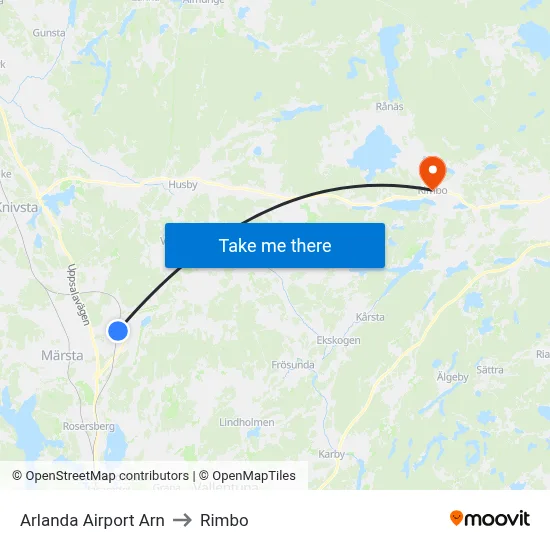 Arlanda Airport Arn to Rimbo map