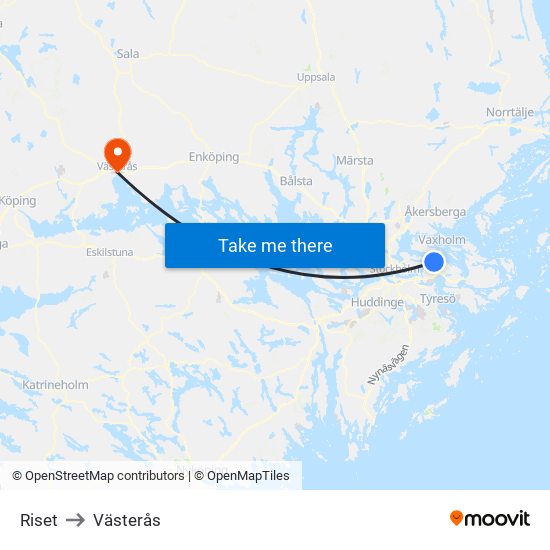 Riset to Västerås map