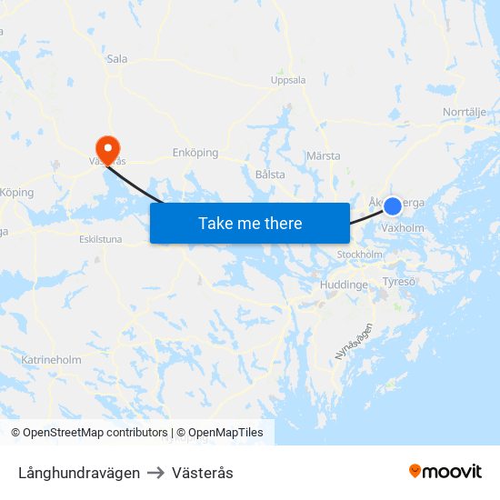 Långhundravägen to Västerås map