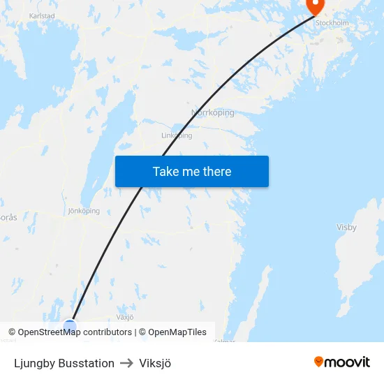 Ljungby Busstation to Viksjö map