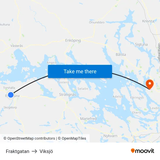 Fraktgatan to Viksjö map
