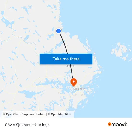 Gävle Sjukhus to Viksjö map