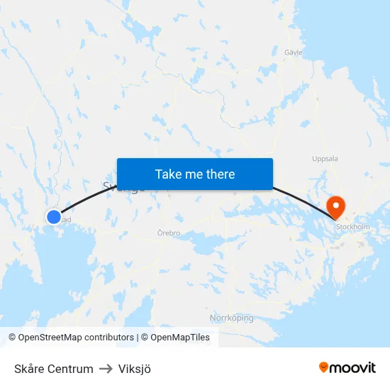 Skåre Centrum to Viksjö map
