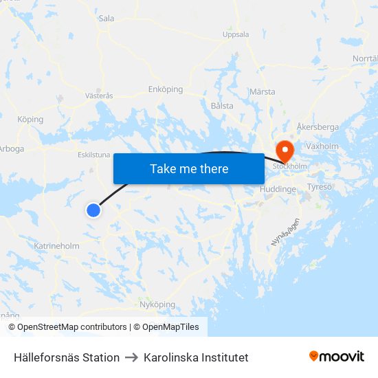 Hälleforsnäs Station to Karolinska Institutet map