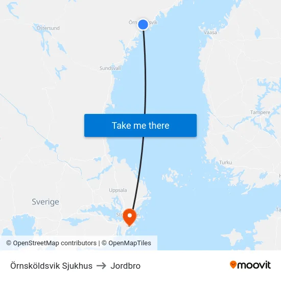 Örnsköldsvik Sjukhus to Jordbro map
