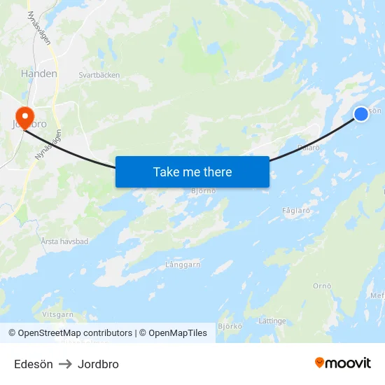 Edesön to Jordbro map