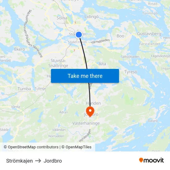 Strömkajen to Jordbro map