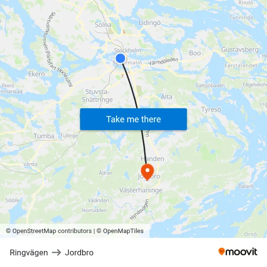 Ringvägen to Jordbro map