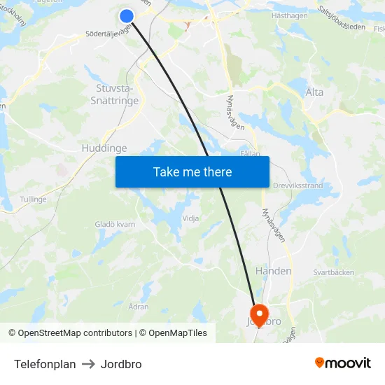 Telefonplan to Jordbro map