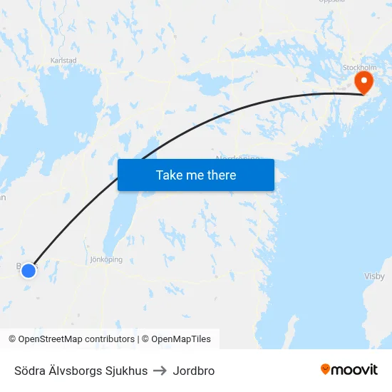 Södra Älvsborgs Sjukhus to Jordbro map