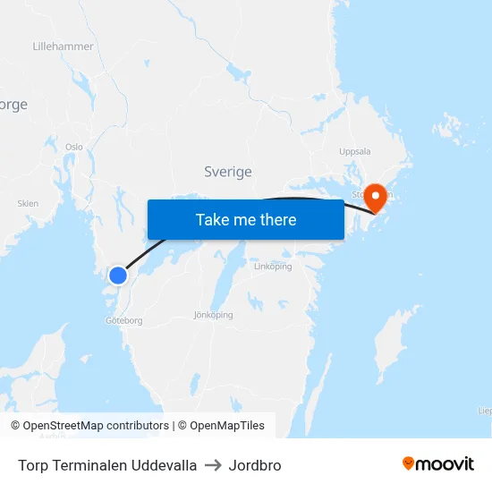 Torp Terminalen Uddevalla to Jordbro map