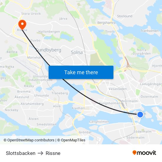 Slottsbacken to Rissne map