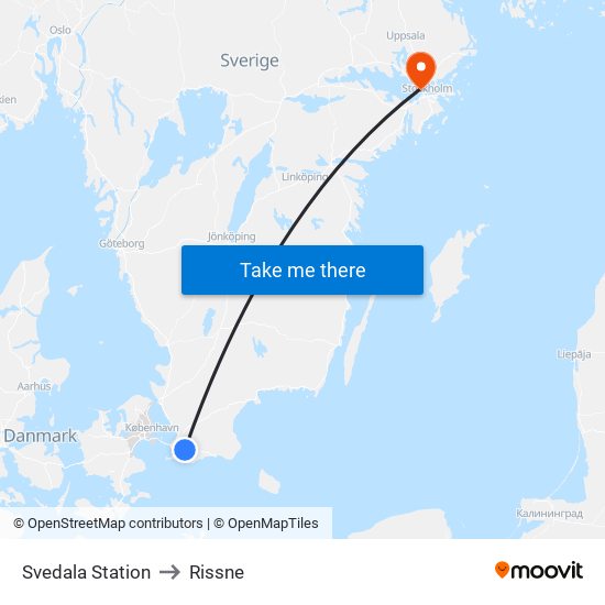 Svedala Station to Rissne map