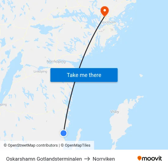 Oskarshamn Gotlandsterminalen to Norrviken map