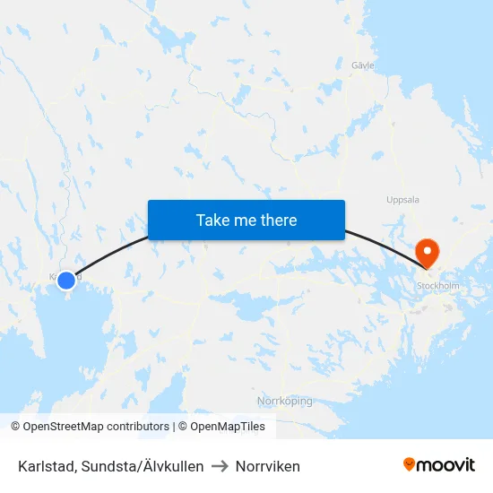 Karlstad, Sundsta/Älvkullen to Norrviken map