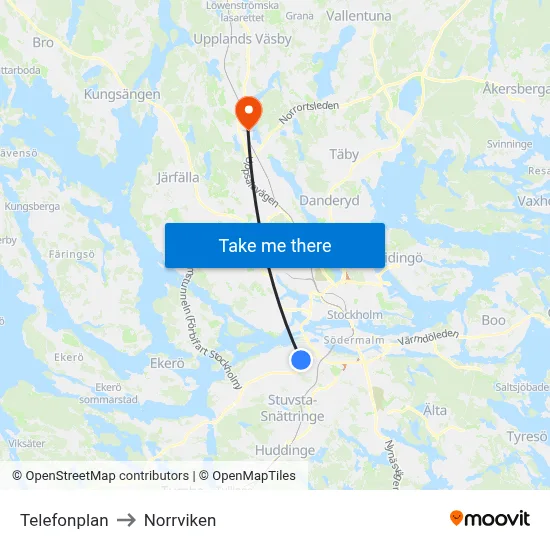 Telefonplan to Norrviken map