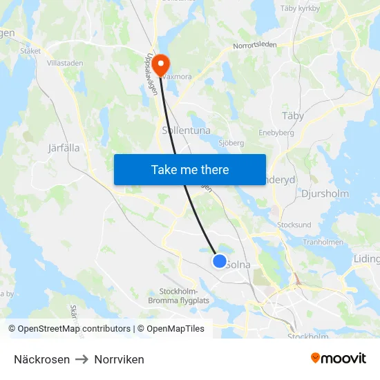 Näckrosen to Norrviken map