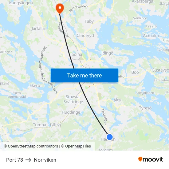 Port 73 to Norrviken map
