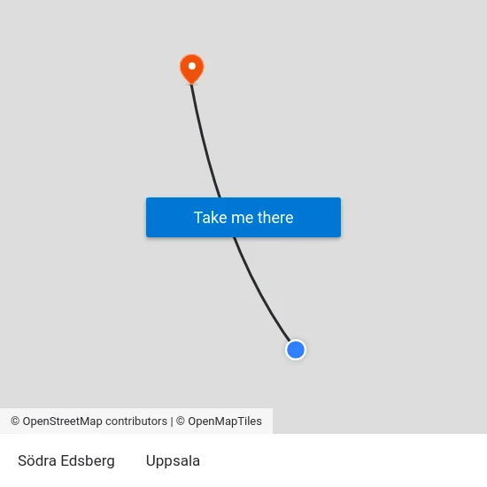 Södra Edsberg to Uppsala map