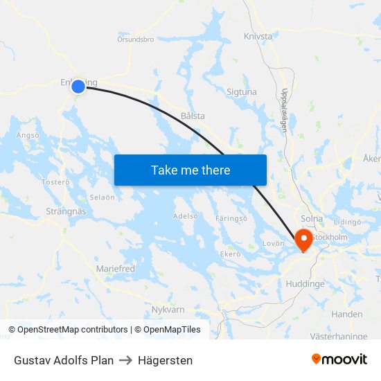 Gustav Adolfs Plan to Hägersten map