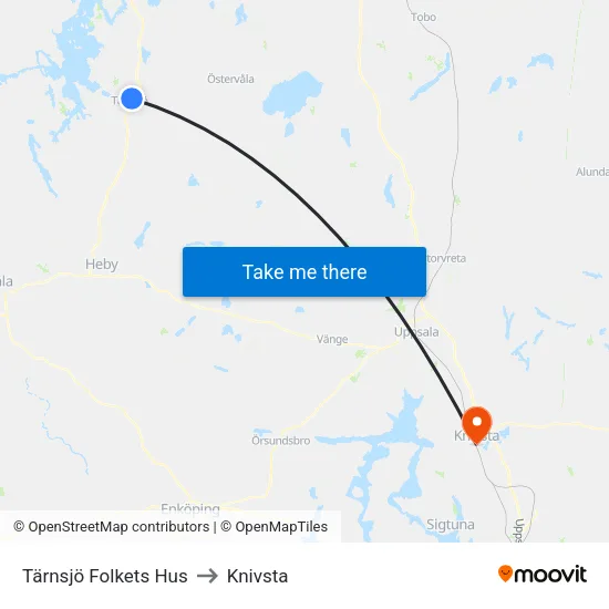 Tärnsjö Folkets Hus to Knivsta map