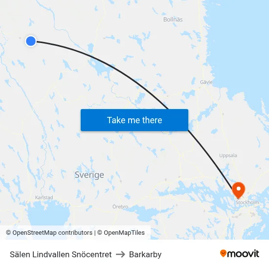 Sälen Lindvallen Snöcentret to Barkarby map