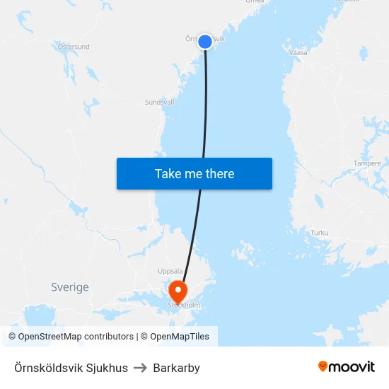 Örnsköldsvik Sjukhus to Barkarby map