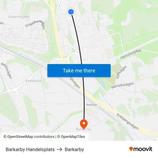 Barkarby Handelsplats to Barkarby map
