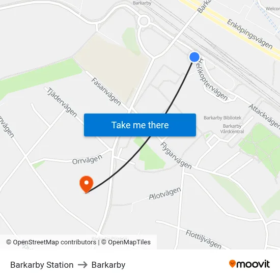 Barkarby Station to Barkarby map