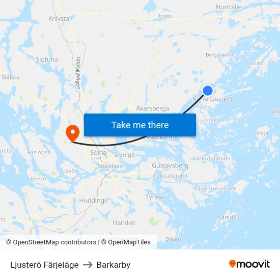 Ljusterö Färjeläge to Barkarby map