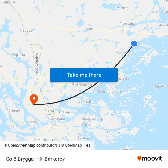 Solö Brygga to Barkarby map