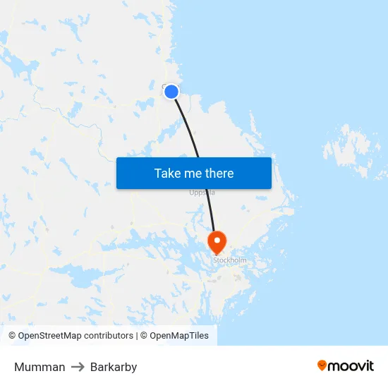 Mumman to Barkarby map