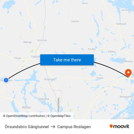 Örsundsbro Gångtunnel to Campus Roslagen map