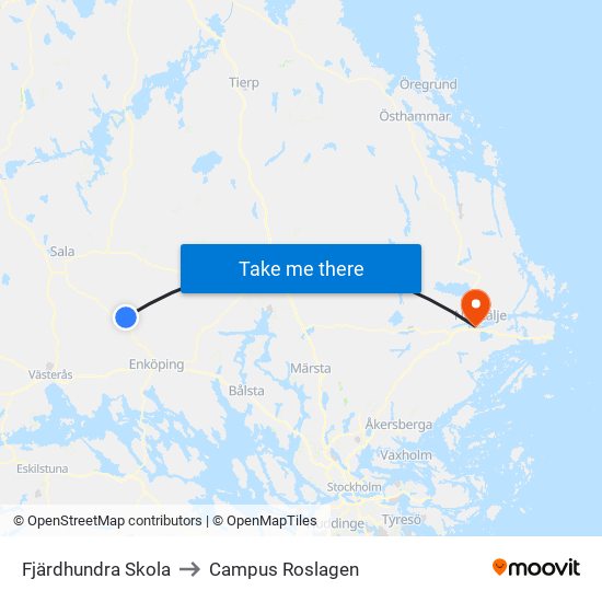 Fjärdhundra Skola to Campus Roslagen map