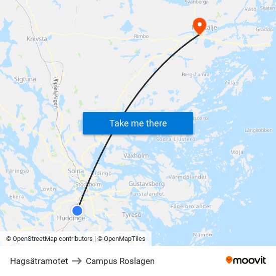 Hagsätramotet to Campus Roslagen map