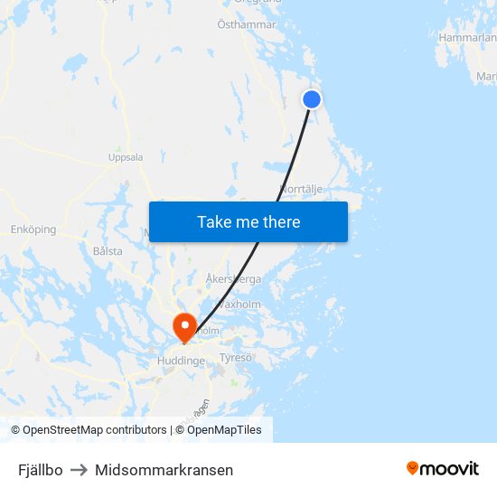 Fjällbo to Midsommarkransen map