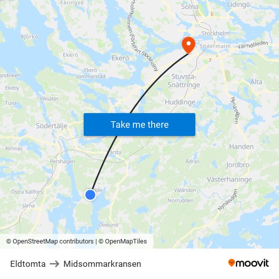 Eldtomta to Midsommarkransen map