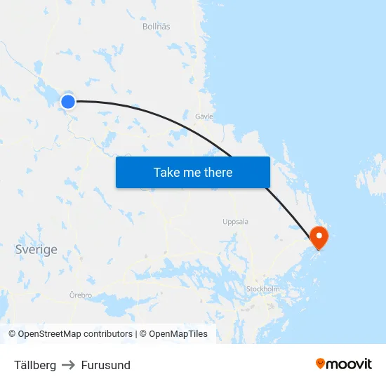 Tällberg to Furusund map