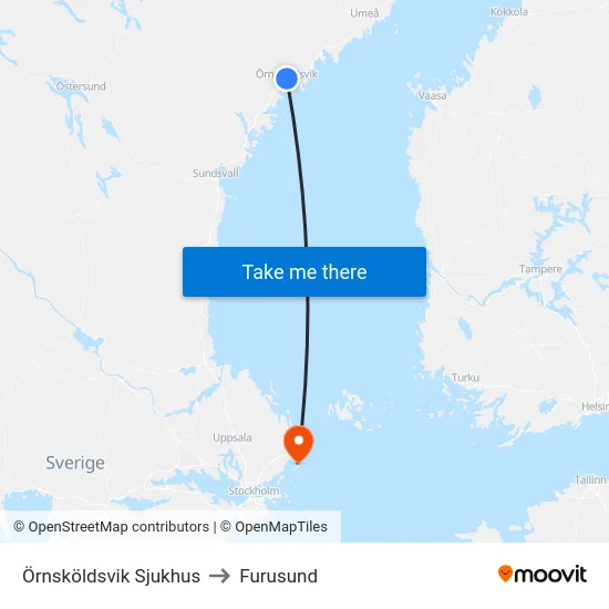 Örnsköldsvik Sjukhus to Furusund map